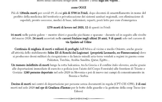 Udine: Manifesto “Le stragi le fa lo Stato”