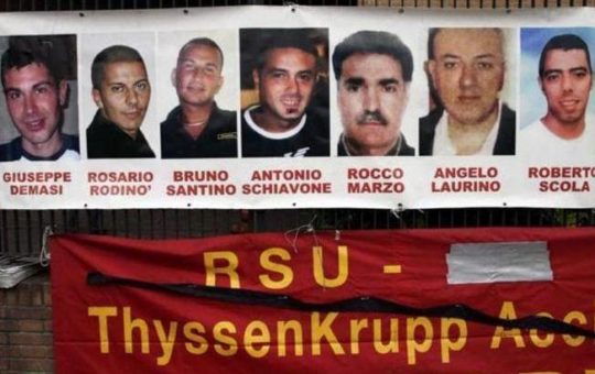 In ricordo dei sette operai uccisi alla ThyssenKrupp