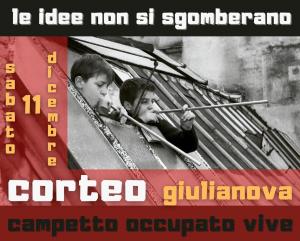 Corteo a Giulianova in risposta allo sgombero del Campetto Occupato