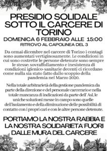 Torino, 5 e 6 febbraio: doppio appuntamento contro il carcere