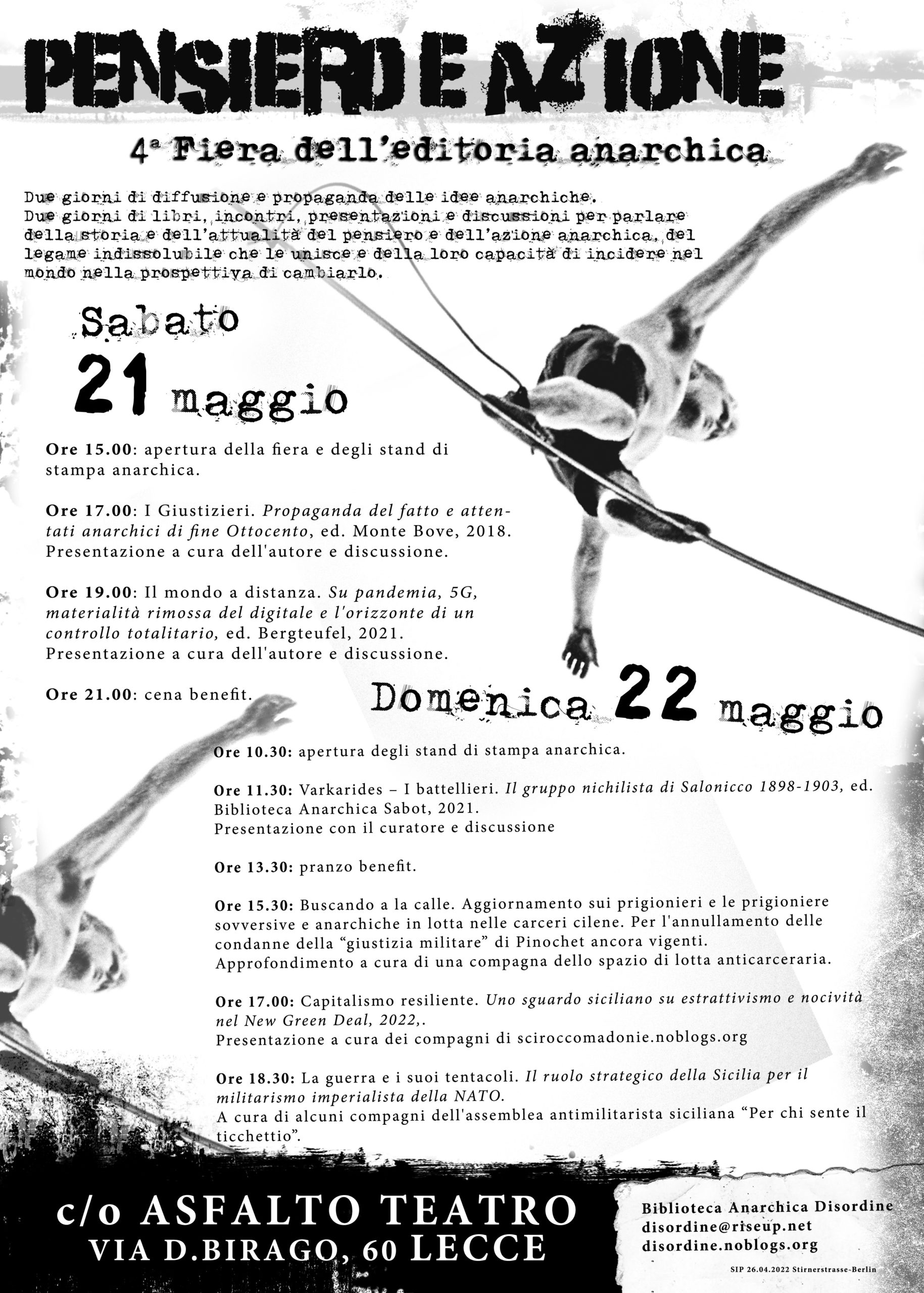 Lecce: Pensiero & Azione – IV fiera dell’editoria anarchica