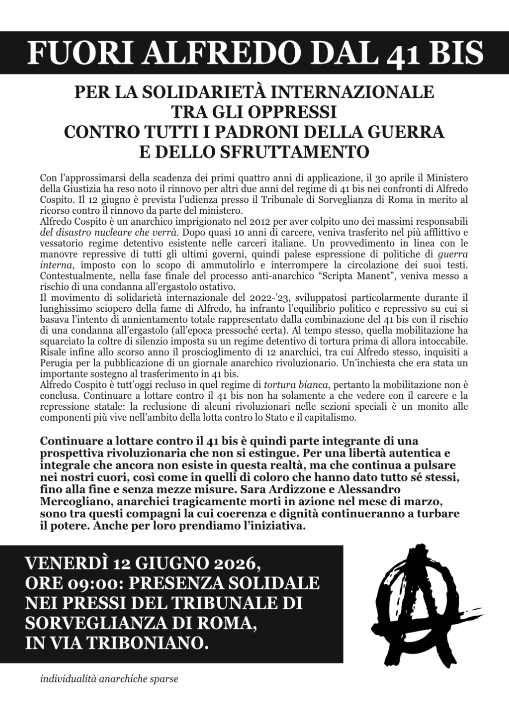 fuori alfredo dal 41 bis roma 12 giugno 2026-Pagina001