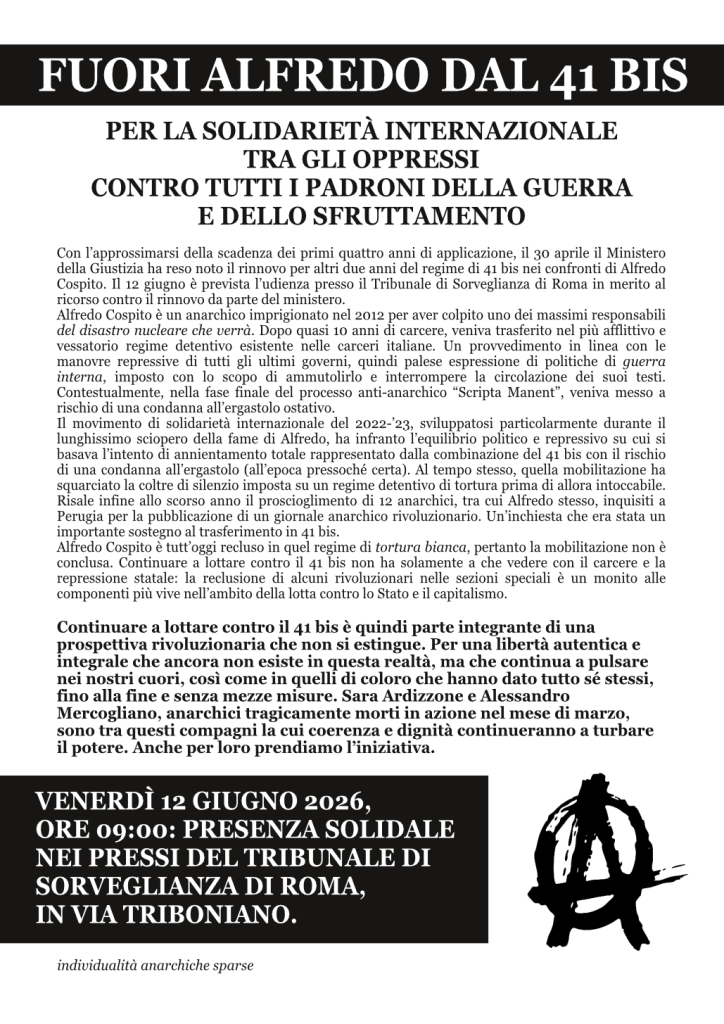 fuori alfredo dal 41 bis roma 12 giugno 2026-Pagina001