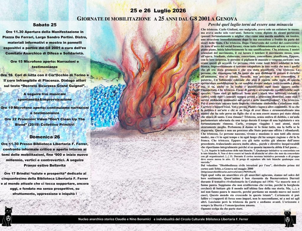 locandina 25 e 26 luglio Genova g8