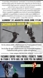 nuova locandina per presidio del 31 agosto 2026