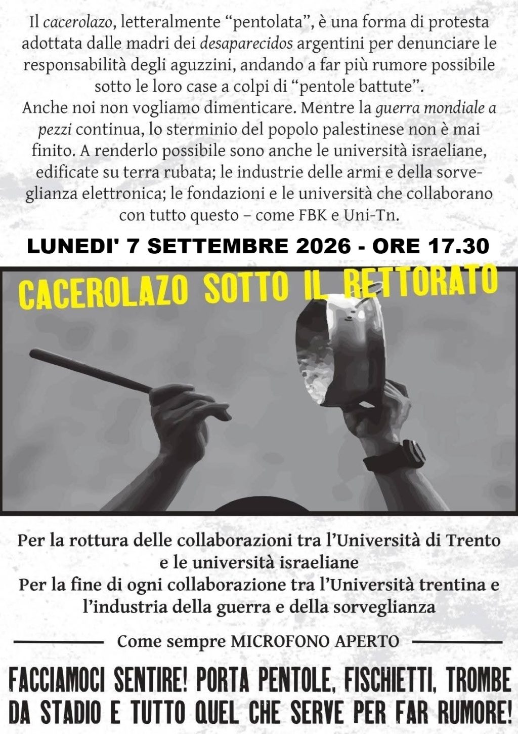 LOCANDINA PRESIDIO RETTORATO DEL 7 SETTEMBRE 2026